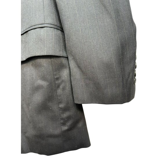 JoS. A. Bank Mens Wool Blazer Jacket 46R Gray Pinstriped Classic - Picture 3 of 13